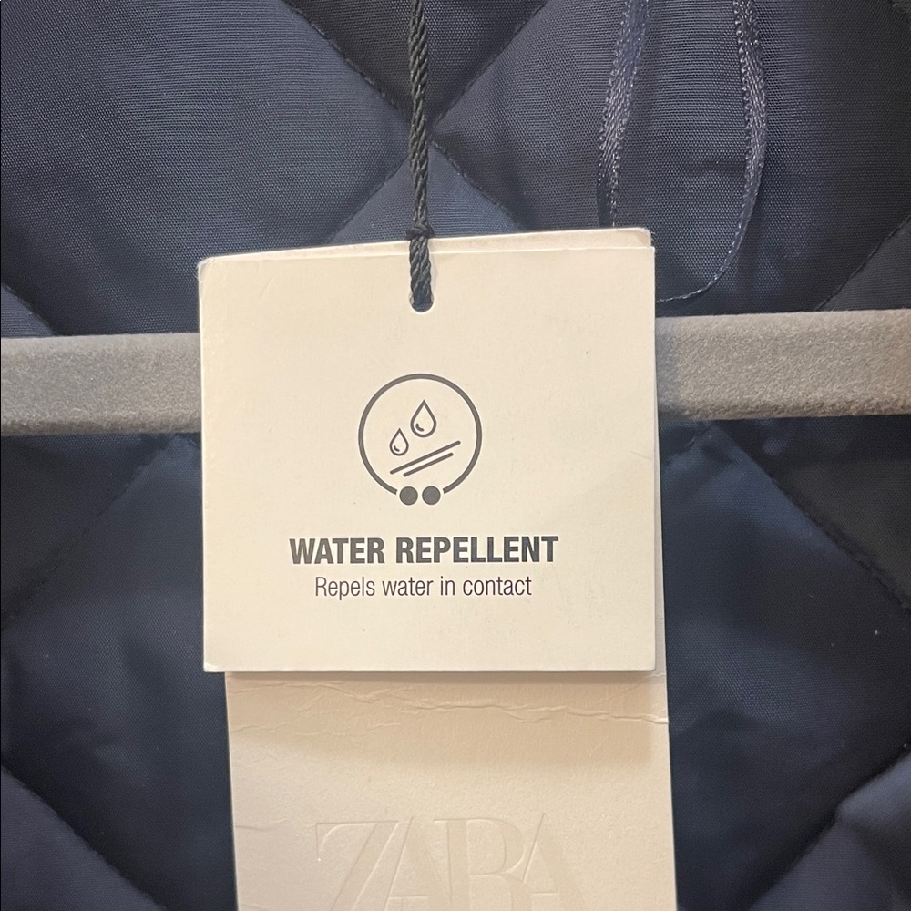 Zara Navy Blue Quilted Puffer Jacket - Picture 7 of 7